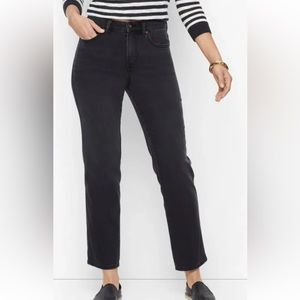 Talbots High Waisted Straight Leg Ankle Jeans in Raven Wash NWT Sz 16